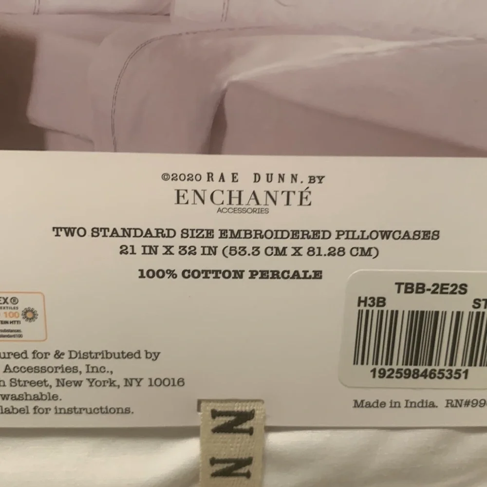 Rae Dunn pillowcases- S/2 standard- BLESSED